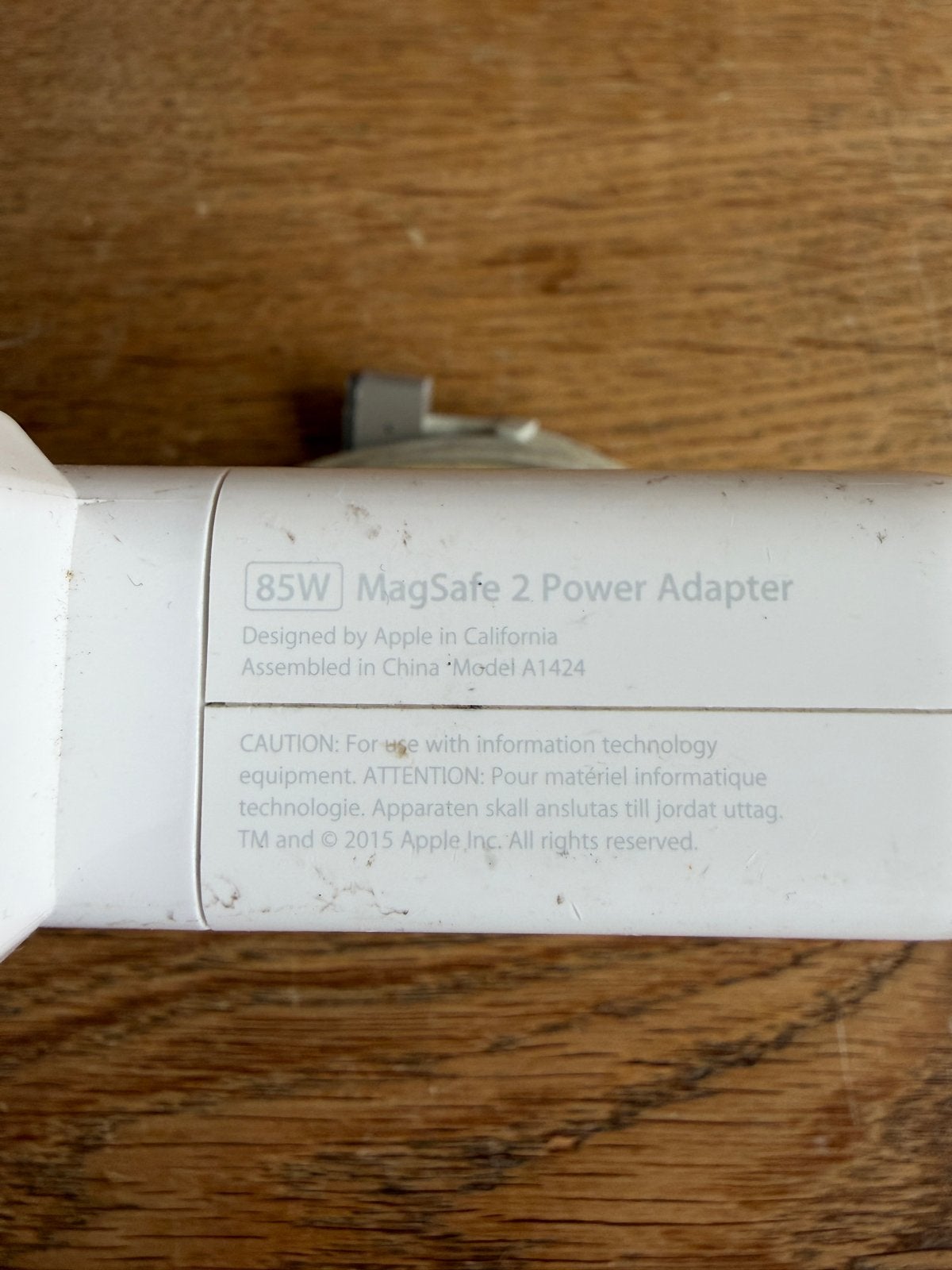 Apple 85W MagSafe 2 Power Adapter Oplader (Model A1424), Computers en Software, Ophalen of Verzenden, Gebruikt