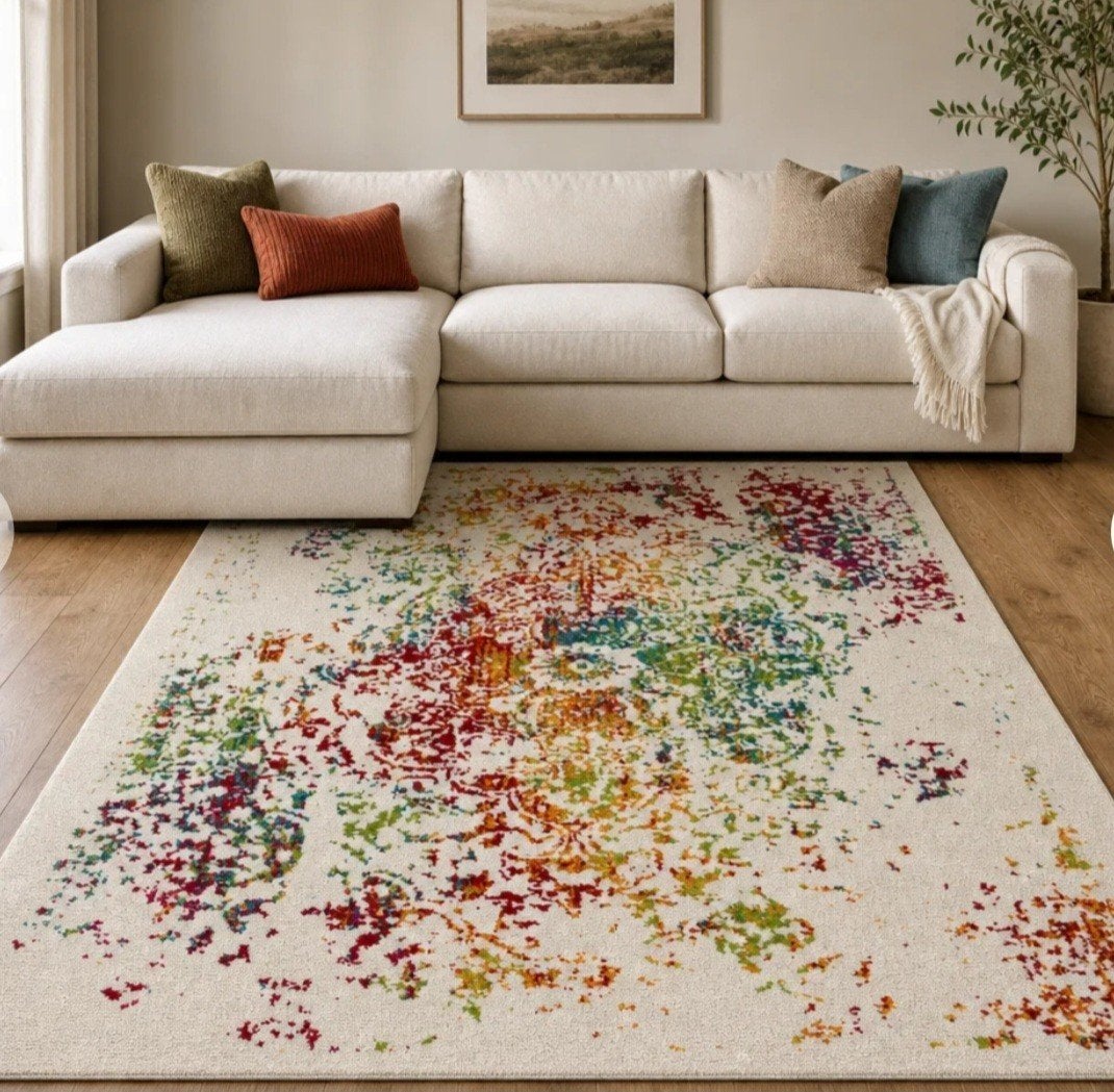 Vintage Vloerkleed - Modern Design met Kleurrijke Accent, Ophalen, 200 cm of meer, Zo goed als nieuw, 200 cm of meer