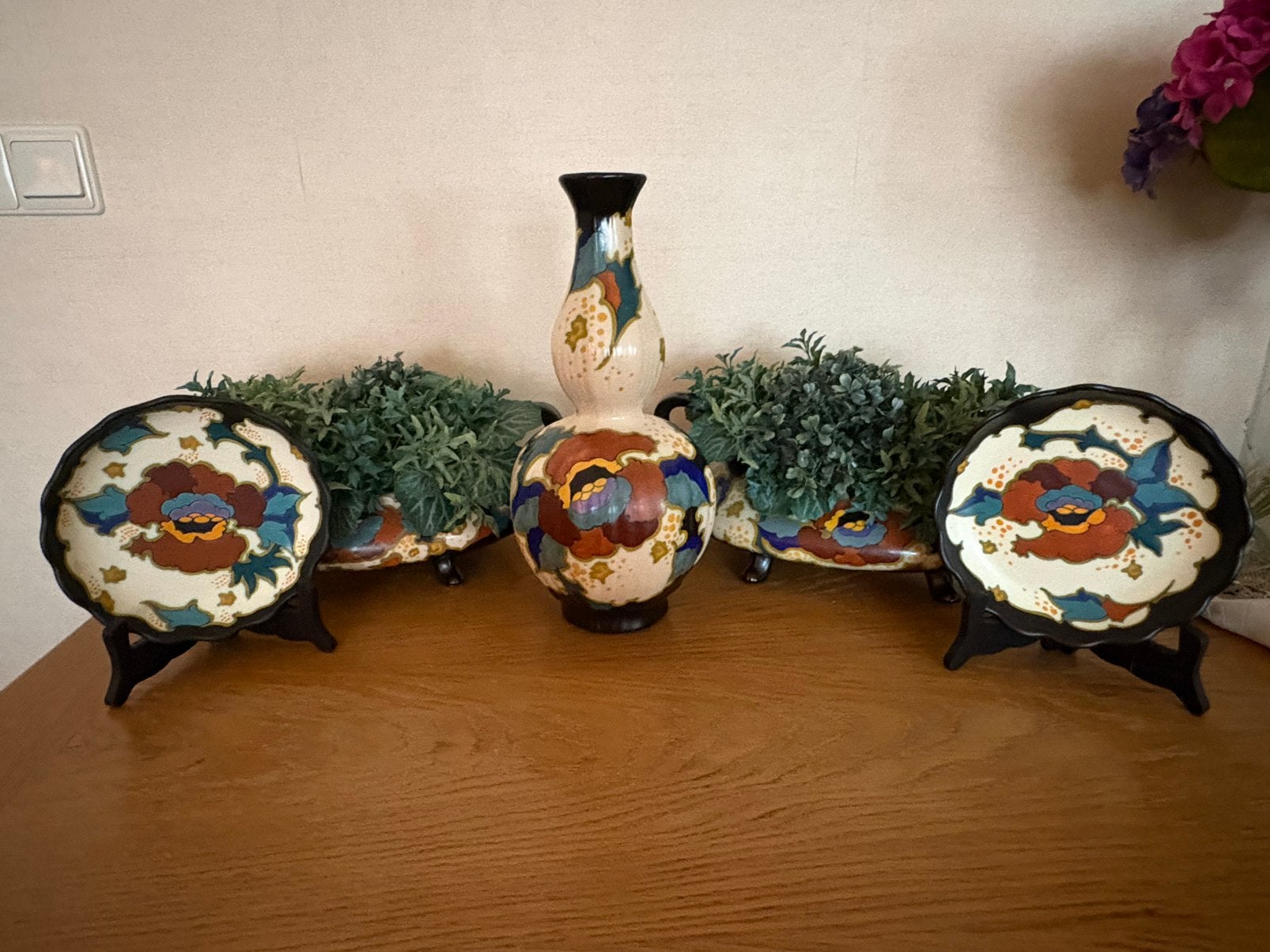 Regina Gouda plateel, 5 delige set, Antiek en Kunst, Ophalen