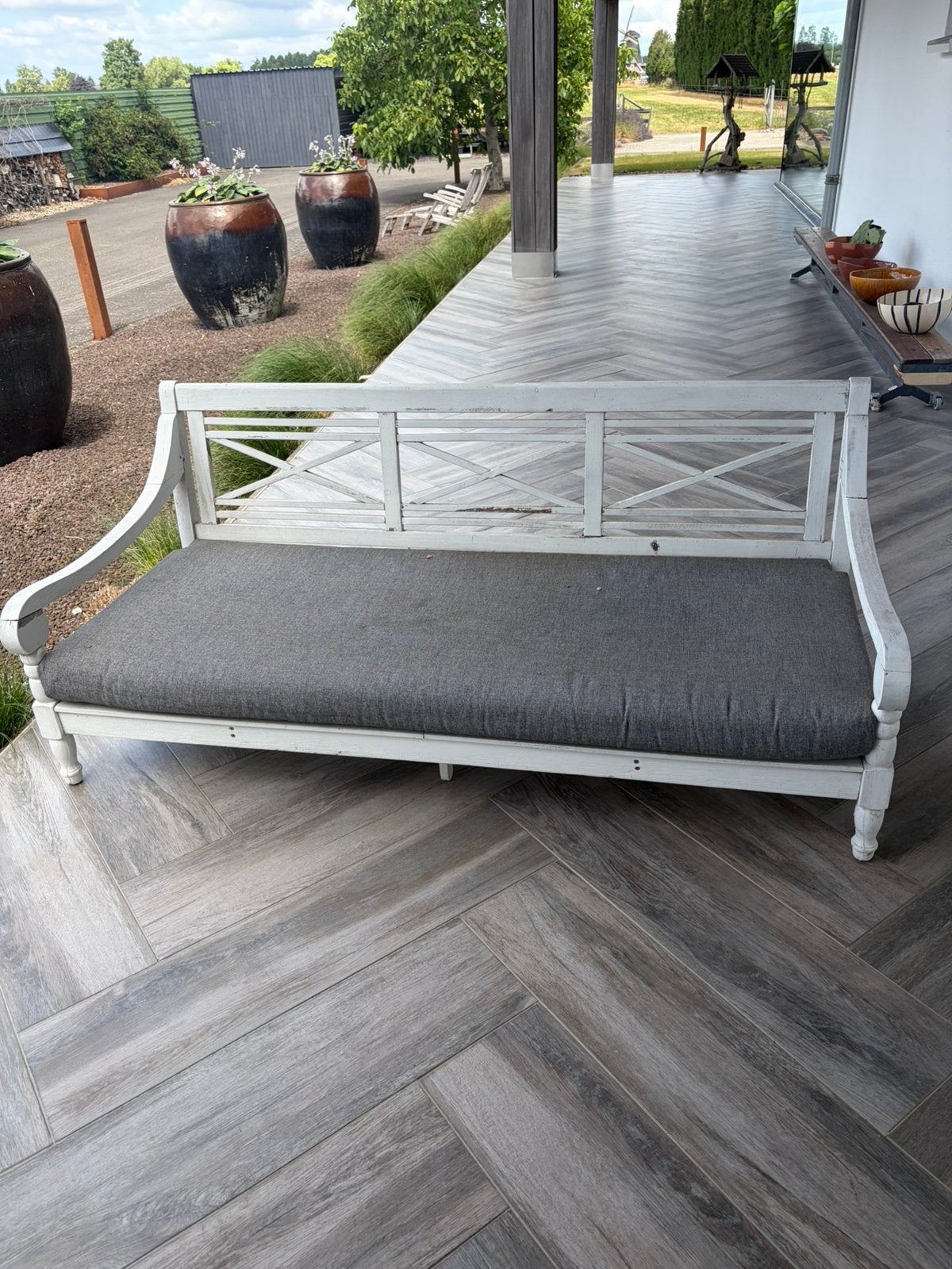 Houten tuinbank, Tuin en Terras, Tuinbanken, Ophalen, Gebruikt, Hout