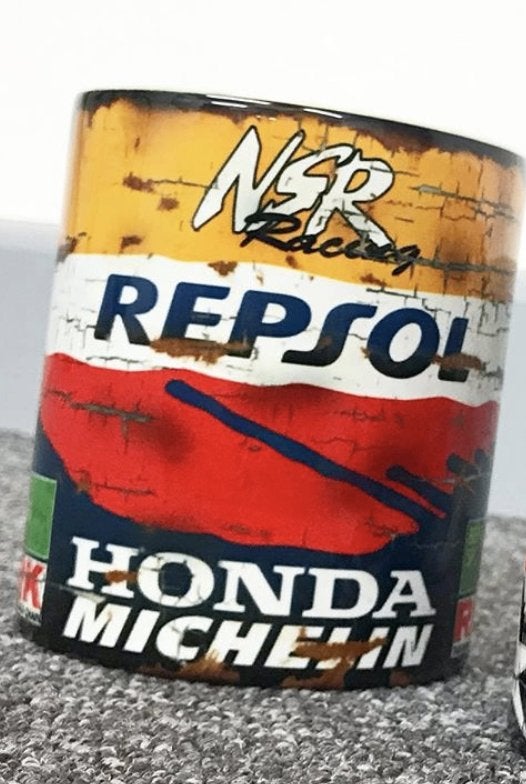 ✅ Mick Doohan Repsol Honda mok Vintage olie Motorsport NSR, Verzamelen, Ophalen of Verzenden, Nieuw, Motoren