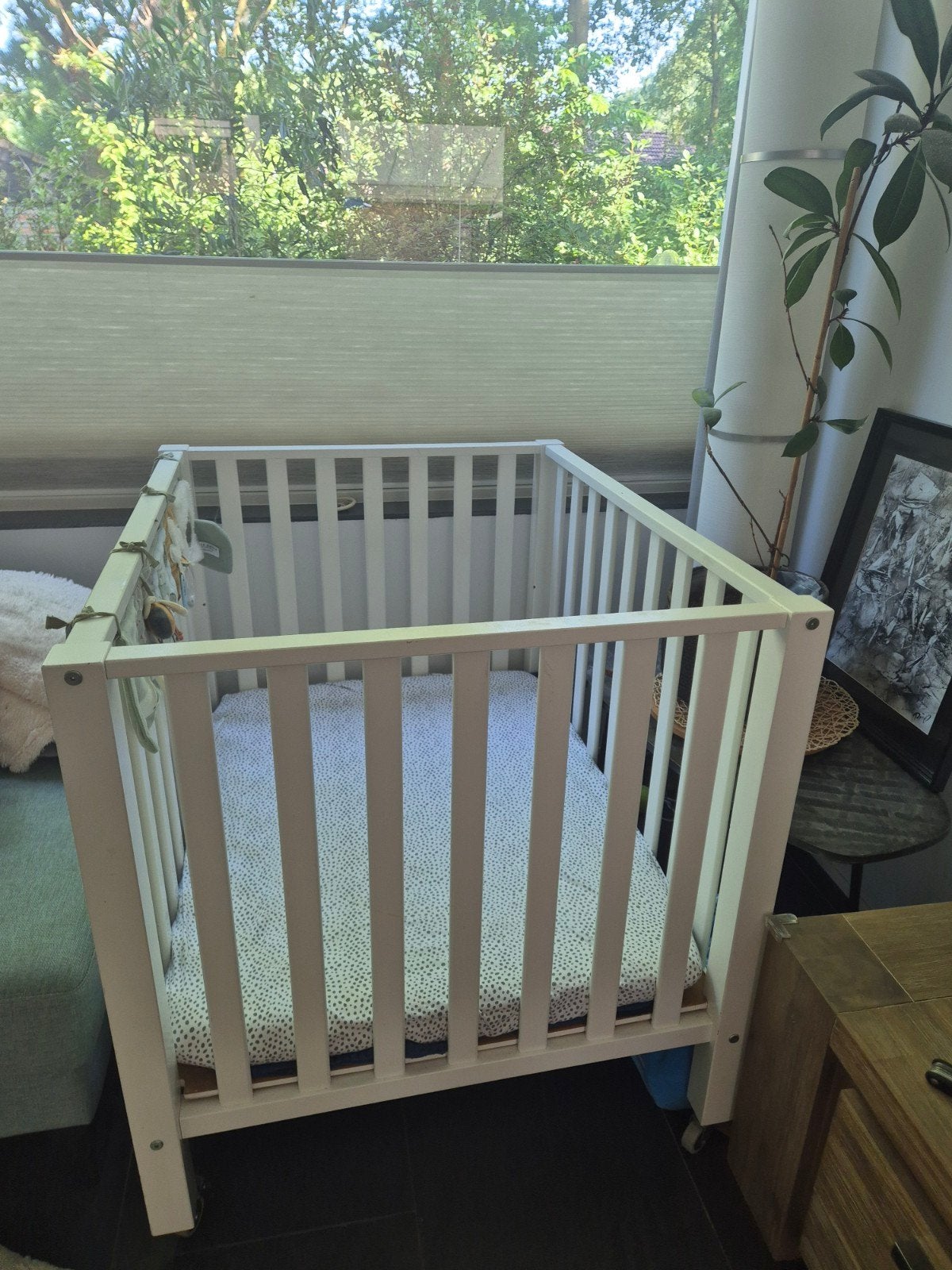 Bopita Box met Wieltjes, Matras en Hoeslaken - Verstelbaar, Kinderen en Baby's, Boxen, Ophalen, Gebruikt, Vierkant, In hoogte verstelbaar