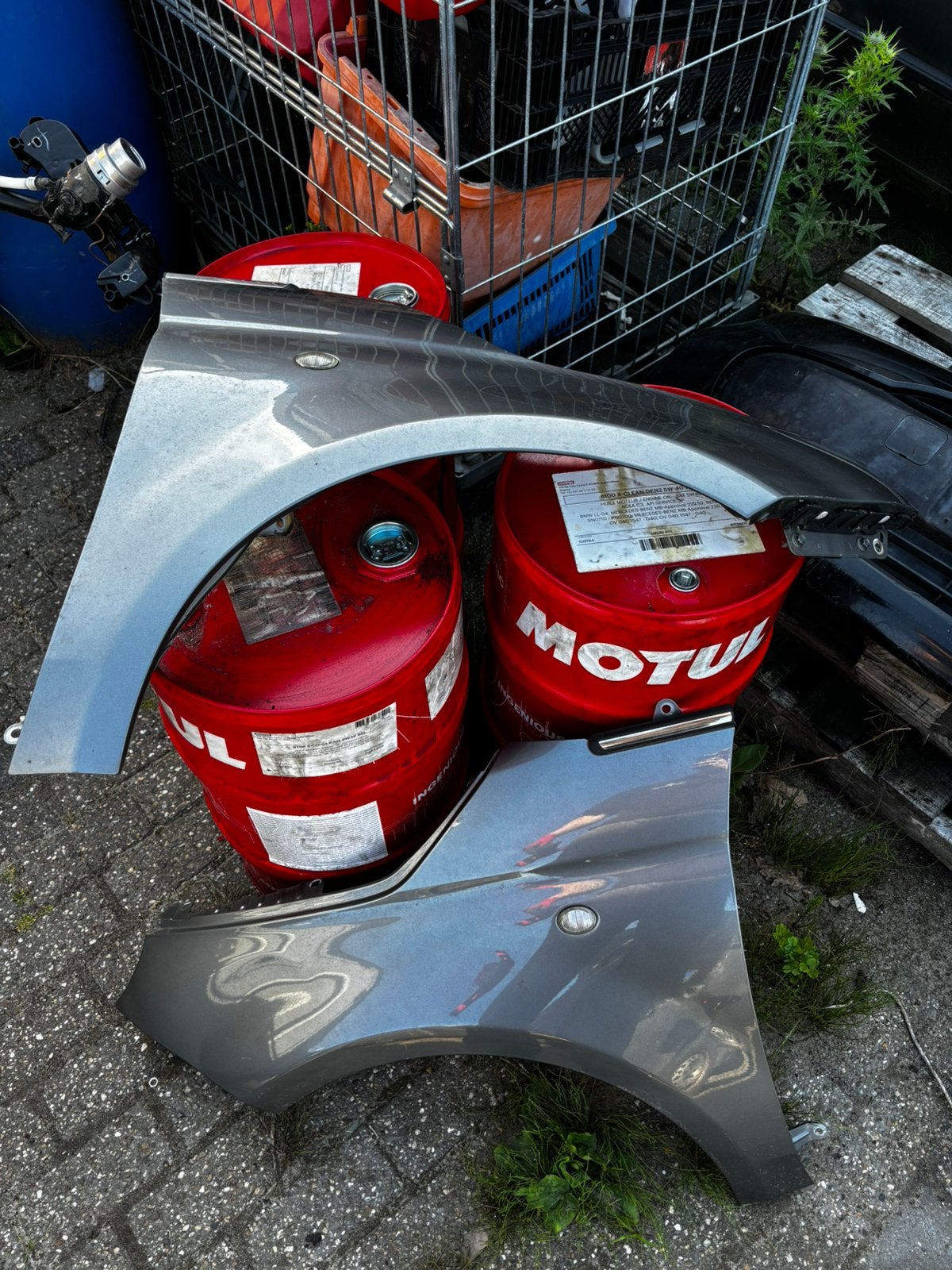 Originele fiat 500 zijschermen + modderkuipen 2007-2020, Ophalen, Gebruikt, Fiat