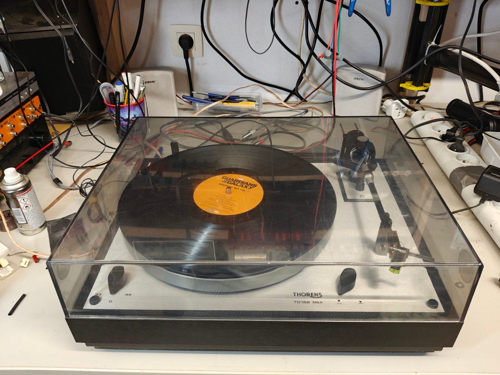 Thorens TD-166 MK2 16 volt versie, Ophalen of Verzenden, Gebruikt, Platenspeler, Thorens