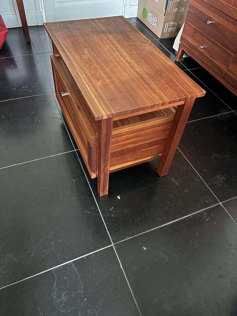 Massief Kersen Meubelset: Kast, Sidetable & TV-kastje, Ophalen, Gebruikt, 100 tot 150 cm, 200 cm of meer