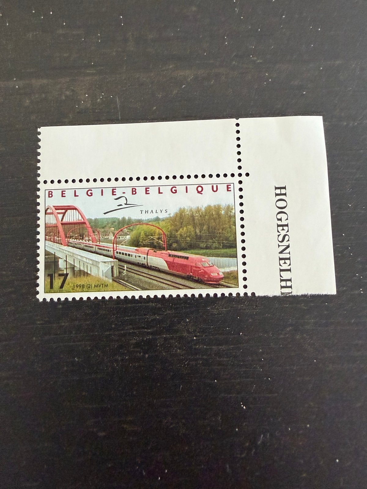 België 1998 Thalys Hogesnelheidstrein Postzegel, Ophalen of Verzenden, Frankeerzegel, Niet gestempeld, Treinen