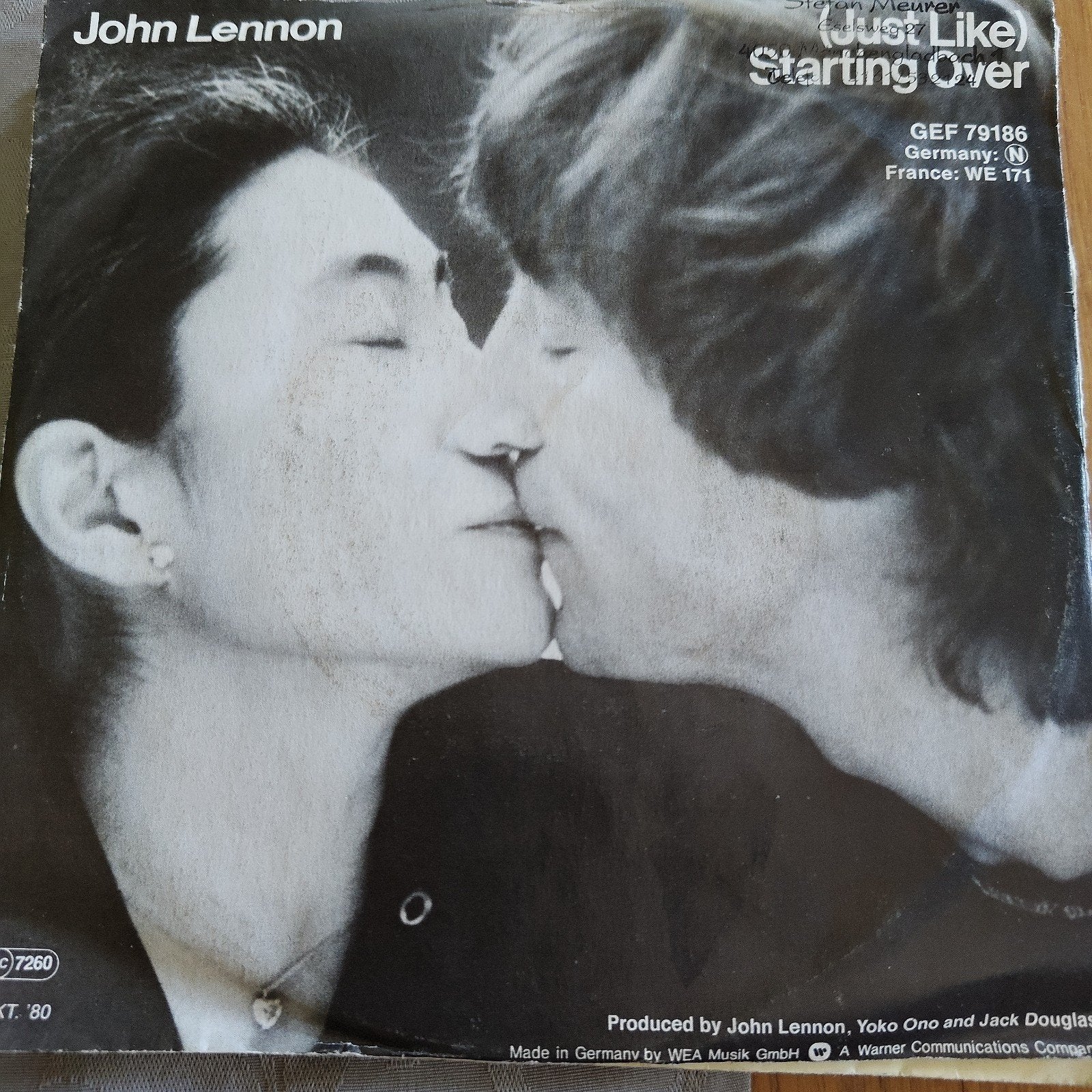 John Lennon - (Just Like) Starting Over Vinyl Single, Gebruikt, 7 inch, Ophalen of Verzenden, Pop