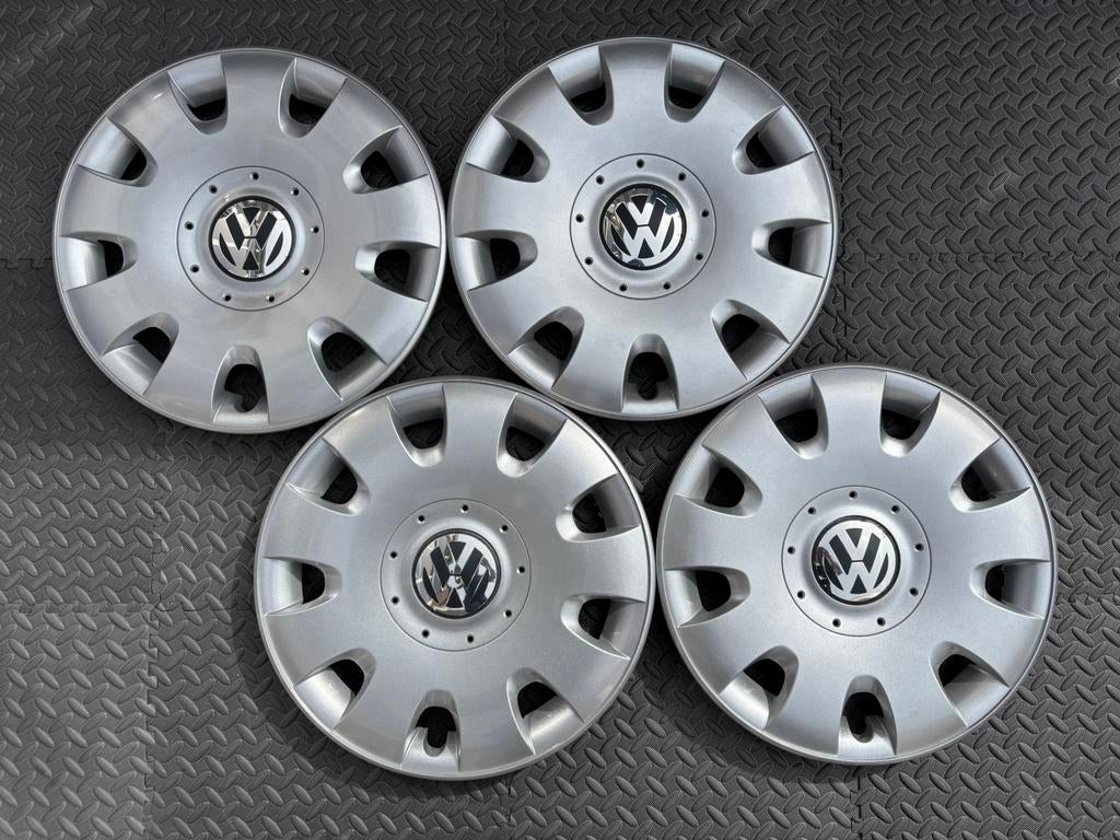 Set orig Volkswagen Golf, Caddy en Touran wieldoppen 15 inch, Ophalen of Verzenden, Gebruikt