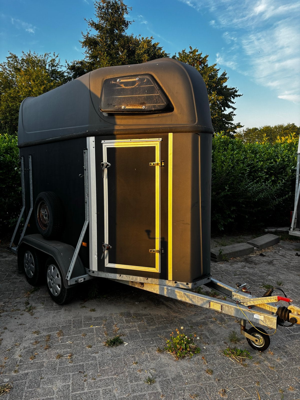 1,5 paards trailer te koop, Ophalen, Gebruikt, Hout, 1½-paards trailer