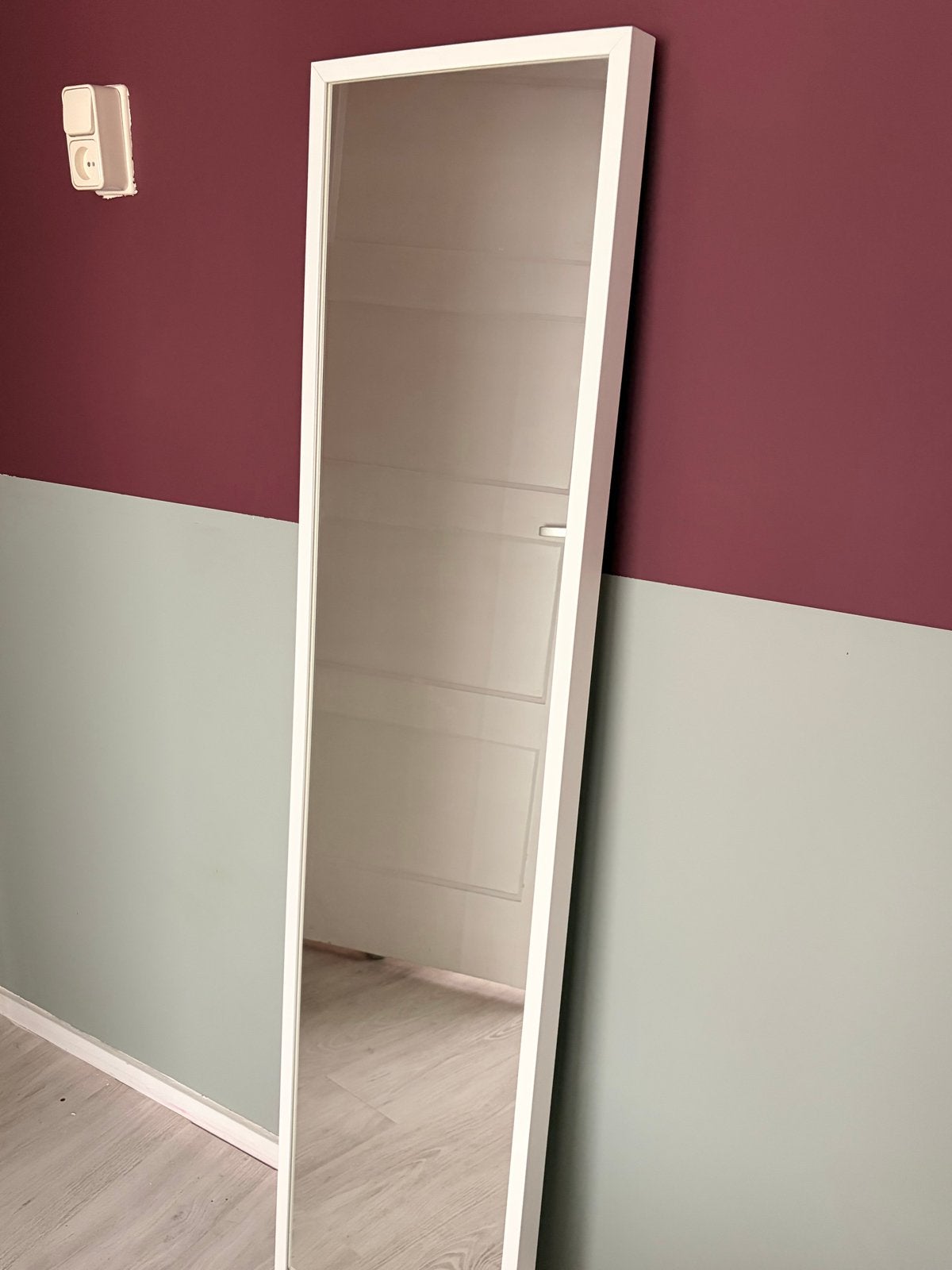 IKEA STAVE Passpiegel - Wit, 160x40 cm, Ophalen, Minder dan 50 cm, Gebruikt, 150 tot 200 cm