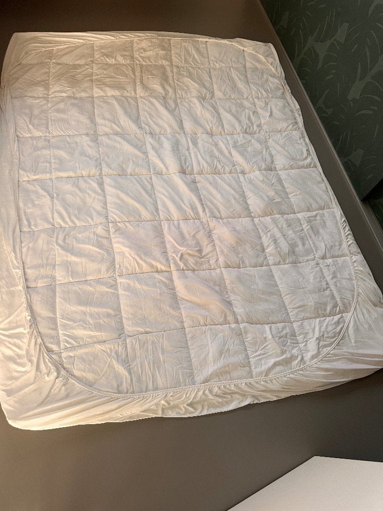 Optidee Hoeslaken met Matrasbeschermer 160 x 200 cm, Jongetje of Meisje, Ophalen of Verzenden, Zo goed als nieuw, Wit