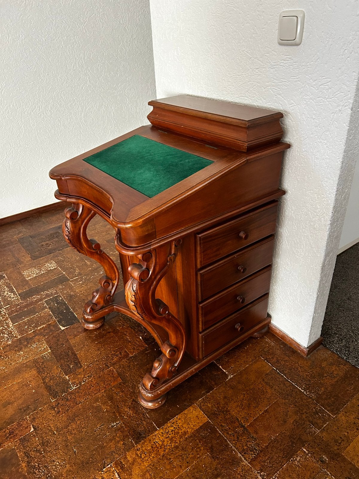 Klassiek Engels Davenport Bureau / Secretaire • Mahonie, Ophalen of Verzenden