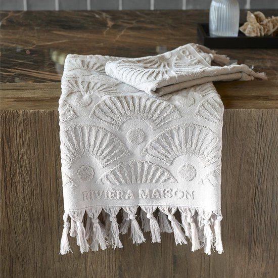 Zgan  riviera maison  bad textiel   4 stuks, Ophalen of Verzenden, Zo goed als nieuw, Beige