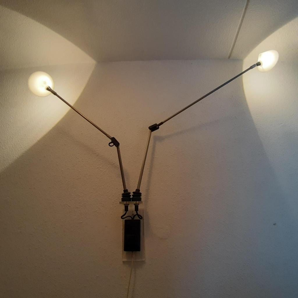 Postmodern Pola Design Amstelveen halogeen wandlamp dimbaar, Ophalen of Verzenden, Gebruikt, Glas, Postmodern Nederlands design