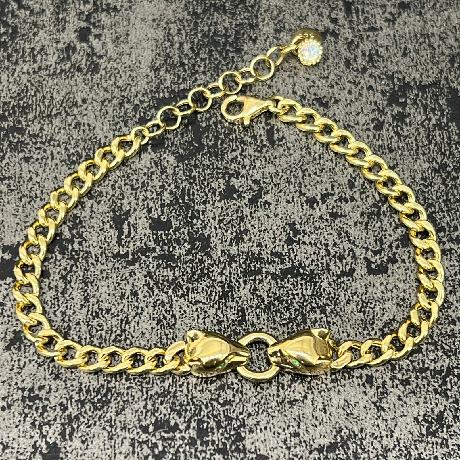 14 karaat gouden armband panter schakel, Ophalen of Verzenden, Nieuw, Goud