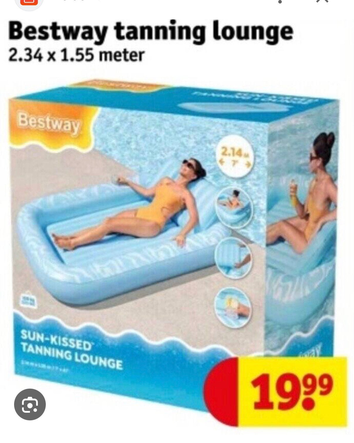 Tanningbed Kruidvat (1x gebruikt), Ophalen, Minder dan 80 cm, Rond, Minder dan 200 cm