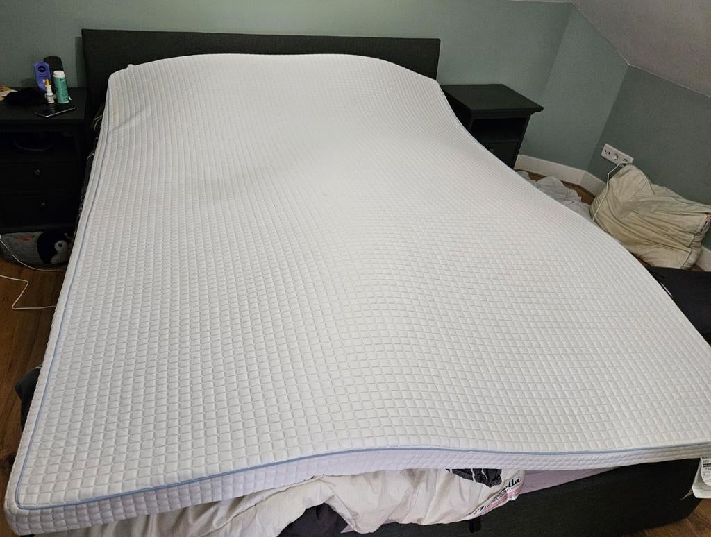 Ikea 160x200 Knapstad matras topper, Huis en Inrichting, Slaapkamer | Boxsprings, Ophalen, Wit, Tweepersoons, Zo goed als nieuw
