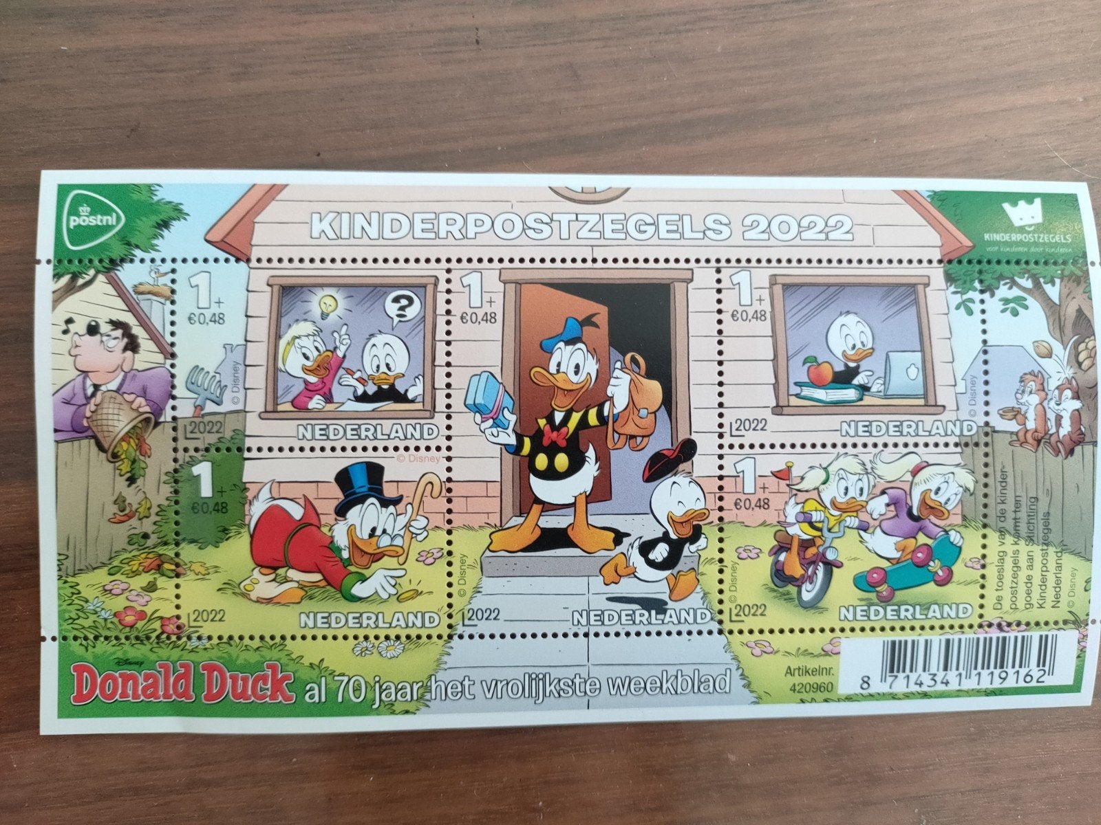 Postfris vel Kinderpostzegels 2022 - Donald Duck, Ophalen of Verzenden, Overige figuren, Nieuw, Gebruiksvoorwerp