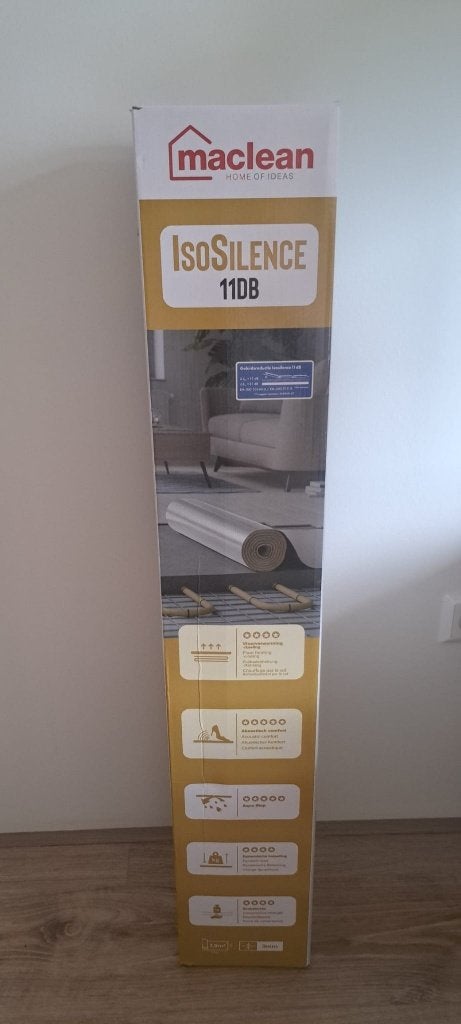 Maclean Ondervloer Isosilence 11 db, dikte 3 mm, 5 m2 op rol, Ophalen, Overige materialen, 30 cm of meer, Overige typen
