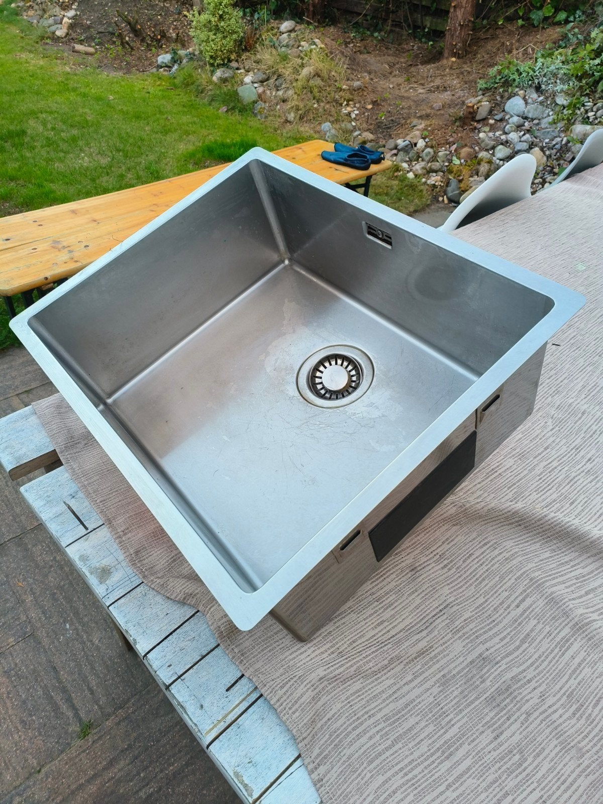 RVS spoelbak met afvoer - Zo goed als nieuw, Huis en Inrichting, Keuken | Keukenbenodigdheden, Ophalen, Overige typen, Zilver