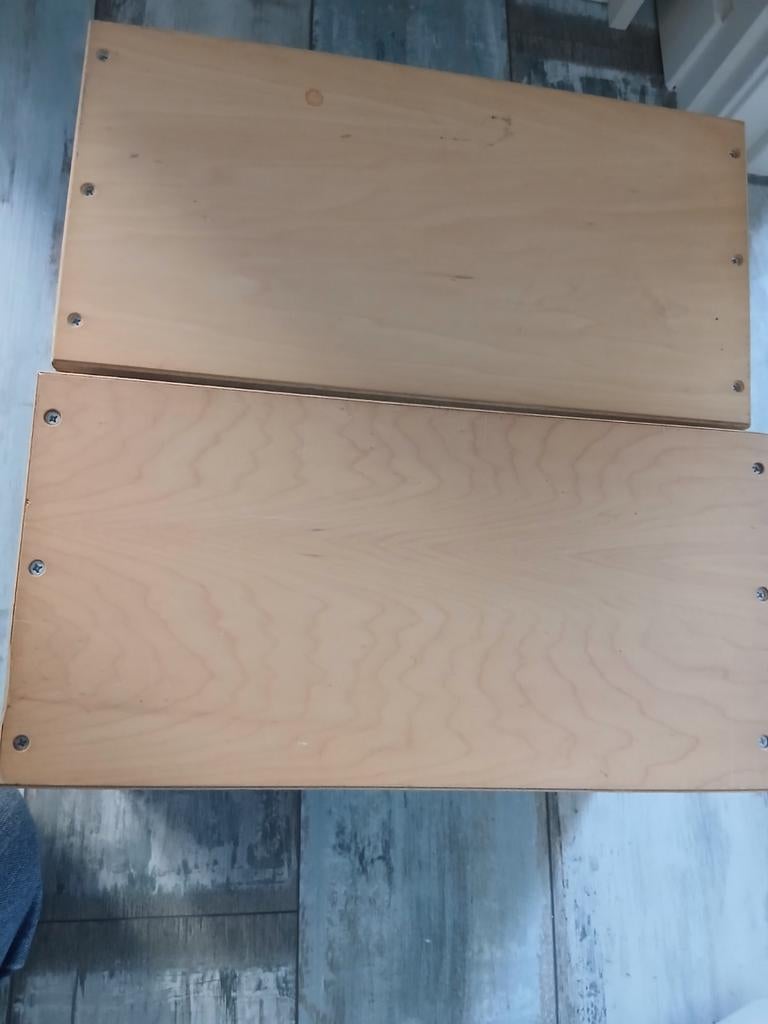 2 Meditatiebankjes van hout bvk ophalen, Gebruikt, Twee, Bruin, Ophalen of Verzenden