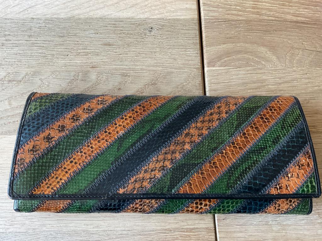 Reptielen leren dames handtas., Ophalen of Verzenden, Gebruikt, Leer