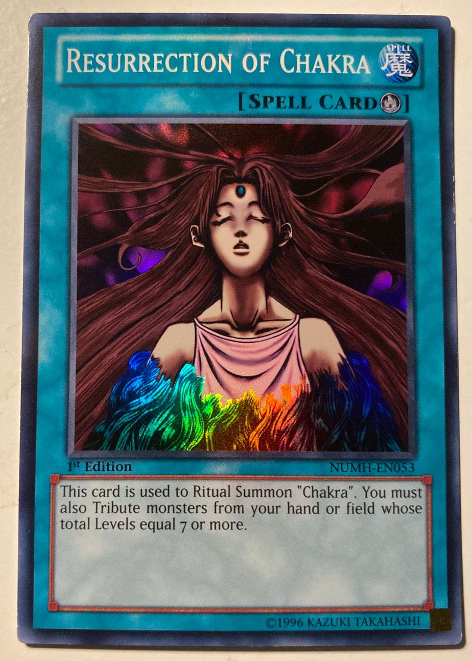 Yu-Gi-Oh! Resurrection of Chakra NUMH 1st Edition !, Ophalen of Verzenden, Gebruikt, Losse kaart, Foil