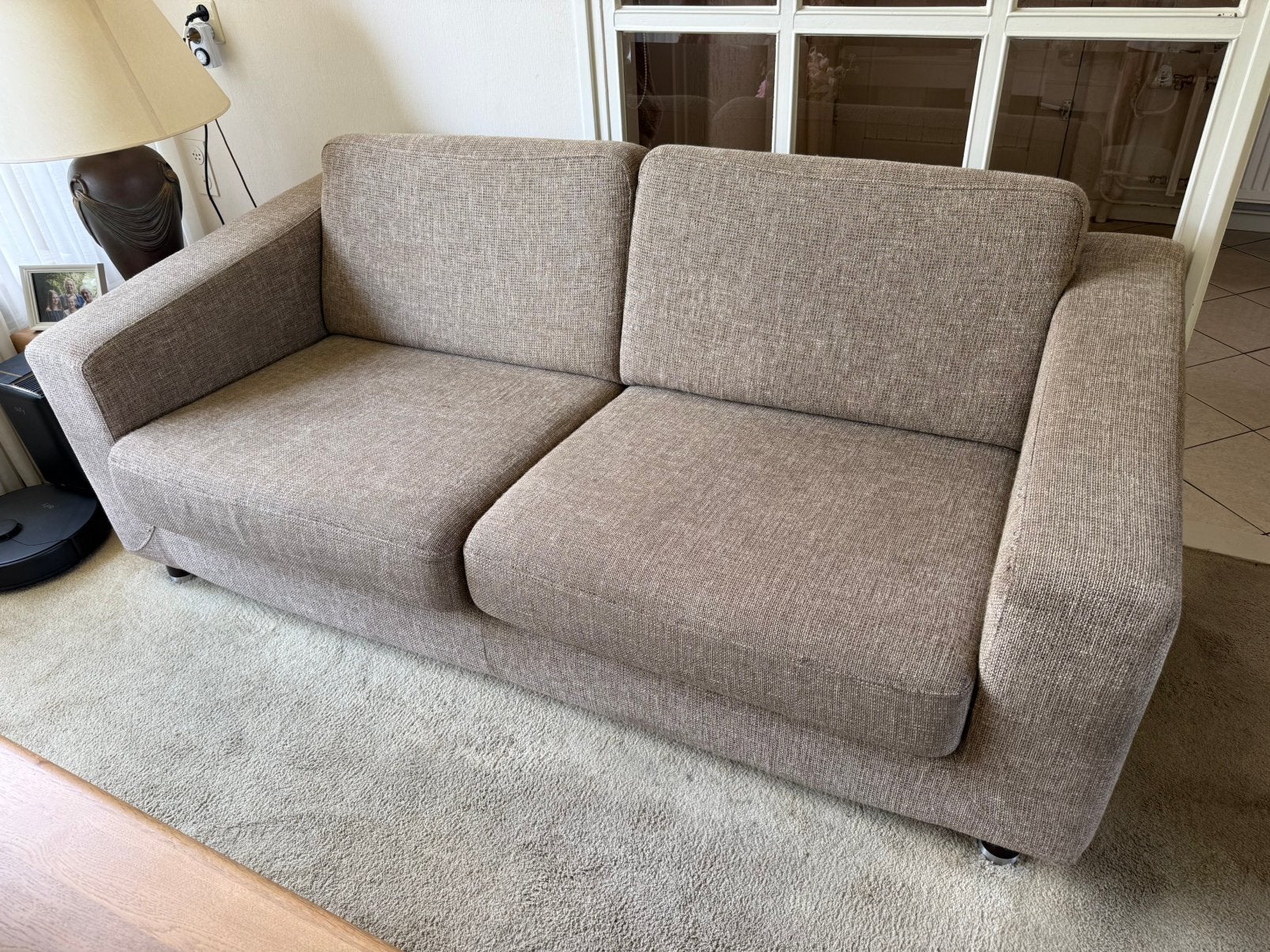 Salontafel met twee lederen  fauteuils en 2,5 zits-bank, Ophalen, Gebruikt, Tweepersoons, 75 tot 100 cm