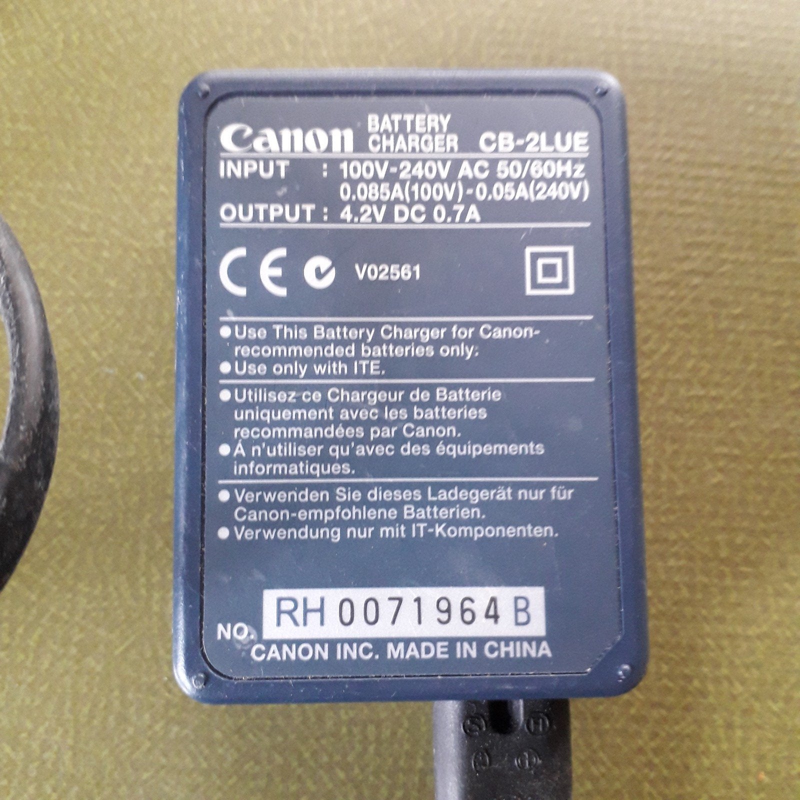 Canon CB-2LUE Oplader voor Camera Accu's, Ophalen