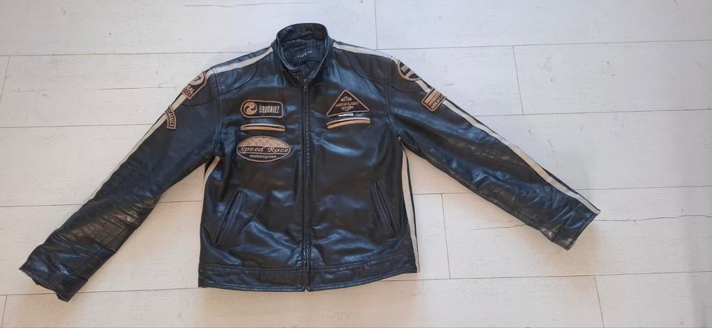 Mooie leren motorjas, maat L, nog heel netjes, Ophalen, Tweedehands, Heren, Jas | leer