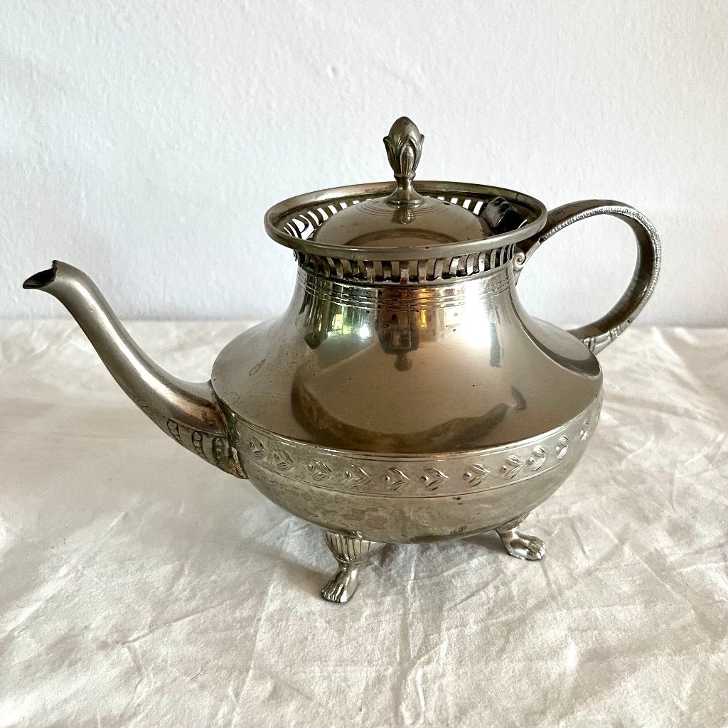 Antieke C&K Tiel verzilverde theepot (nieuwzilver), Antiek en Kunst, Verzenden