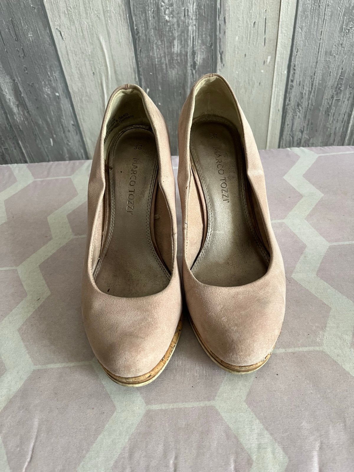 Marco Tozzi pumps met kurk hak - Maat 38, Pumps, Ophalen of Verzenden, Roze, Gedragen