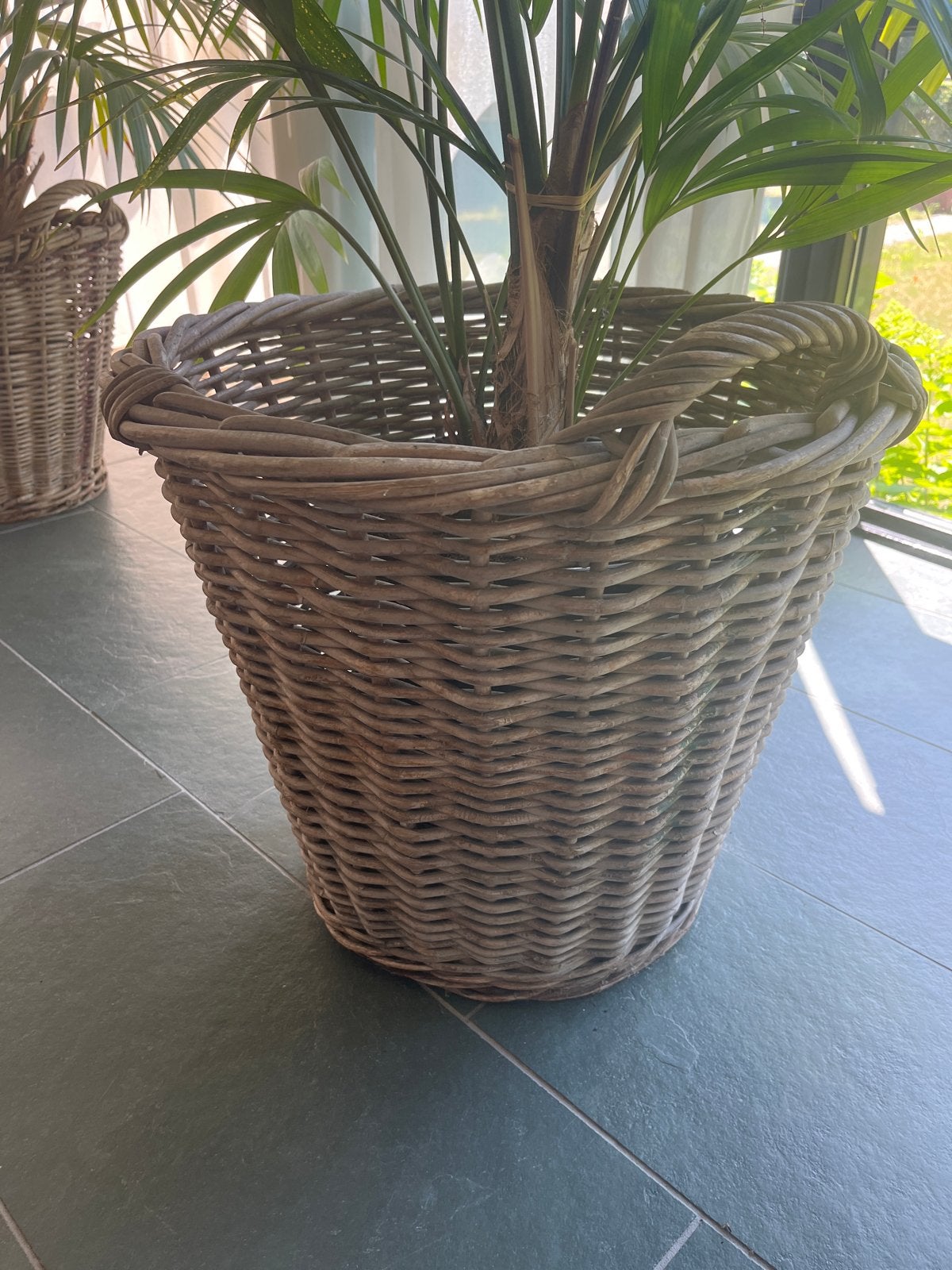 2 Originele aardappel  manden - Erg mooi, Huis en Inrichting, Woonaccessoires | Schalen en Manden, Gebruikt, Gevlochten, Mand