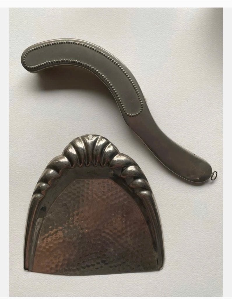 Vintage Veger en blik “MEWA” rvs, Ophalen of Verzenden