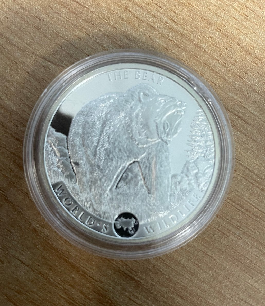 2022 Congo 1 oz Zilveren Munt - The Bear, Ophalen of Verzenden, Zilver