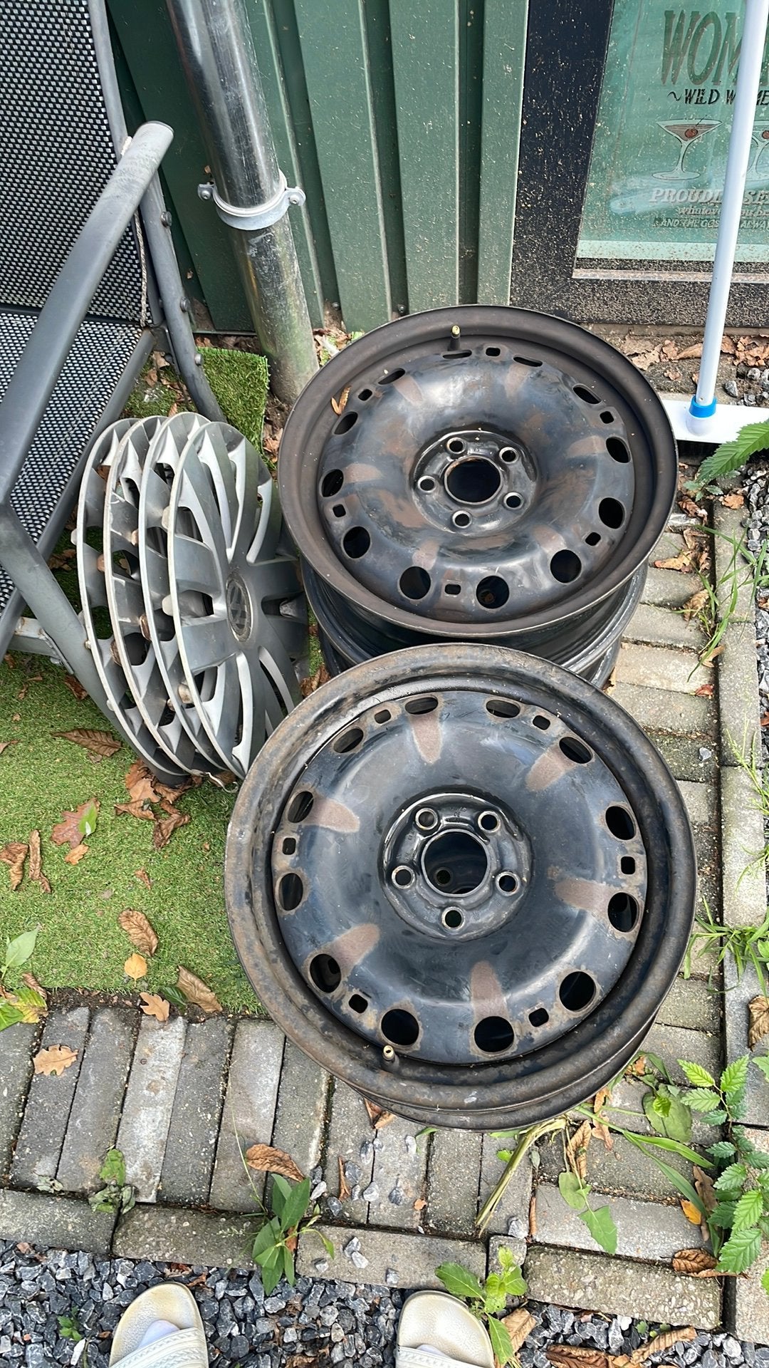 Stalen velgen met wieldoppen volkswagen, Ophalen, Gebruikt