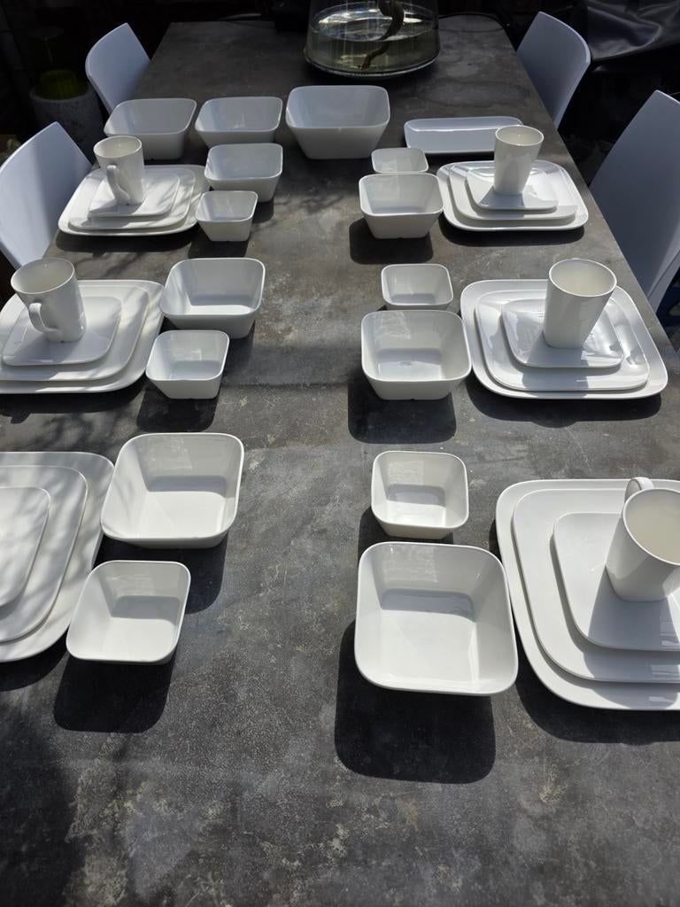 6 persoons wit servies 40 delig, Ophalen