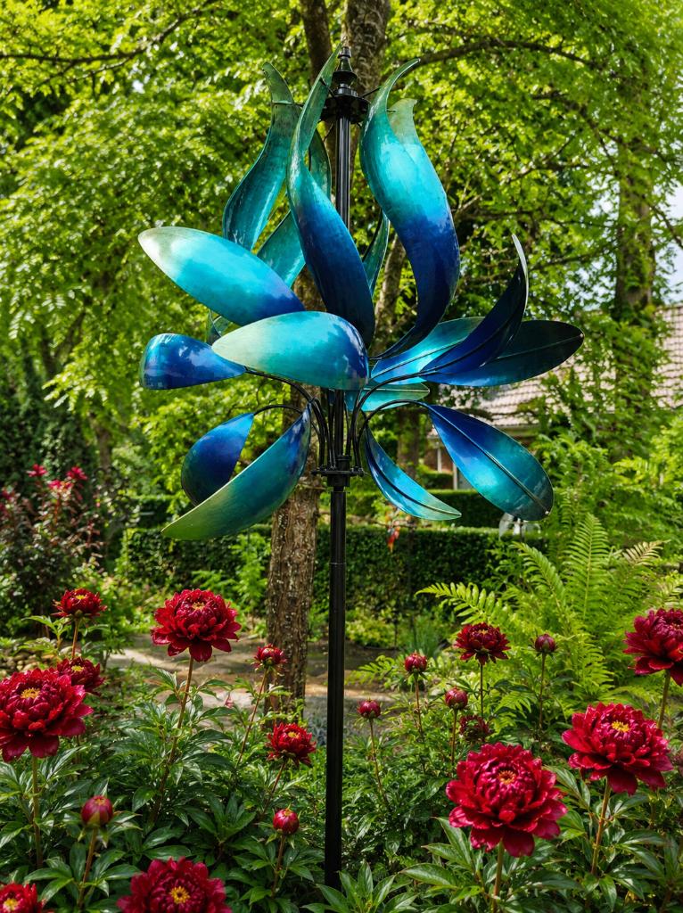 WINDMOLEN / IRIS / TUINSTEKER / tuinbeeld / windspinner, Tuin en Terras, Windwijzers en Windmolens, Huis en tuin decoratie Marie