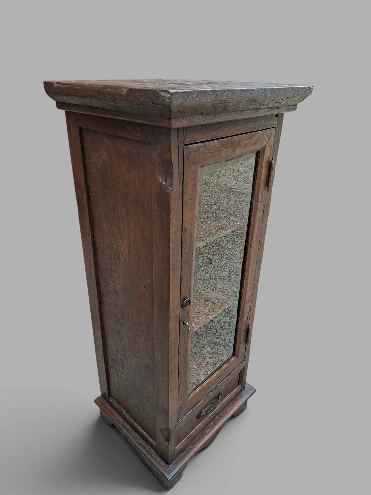 Antieke teakhouten vitrinekast, servieskast,, Huis en Inrichting, Ophalen of Verzenden, 25 tot 50 cm, 50 tot 100 cm