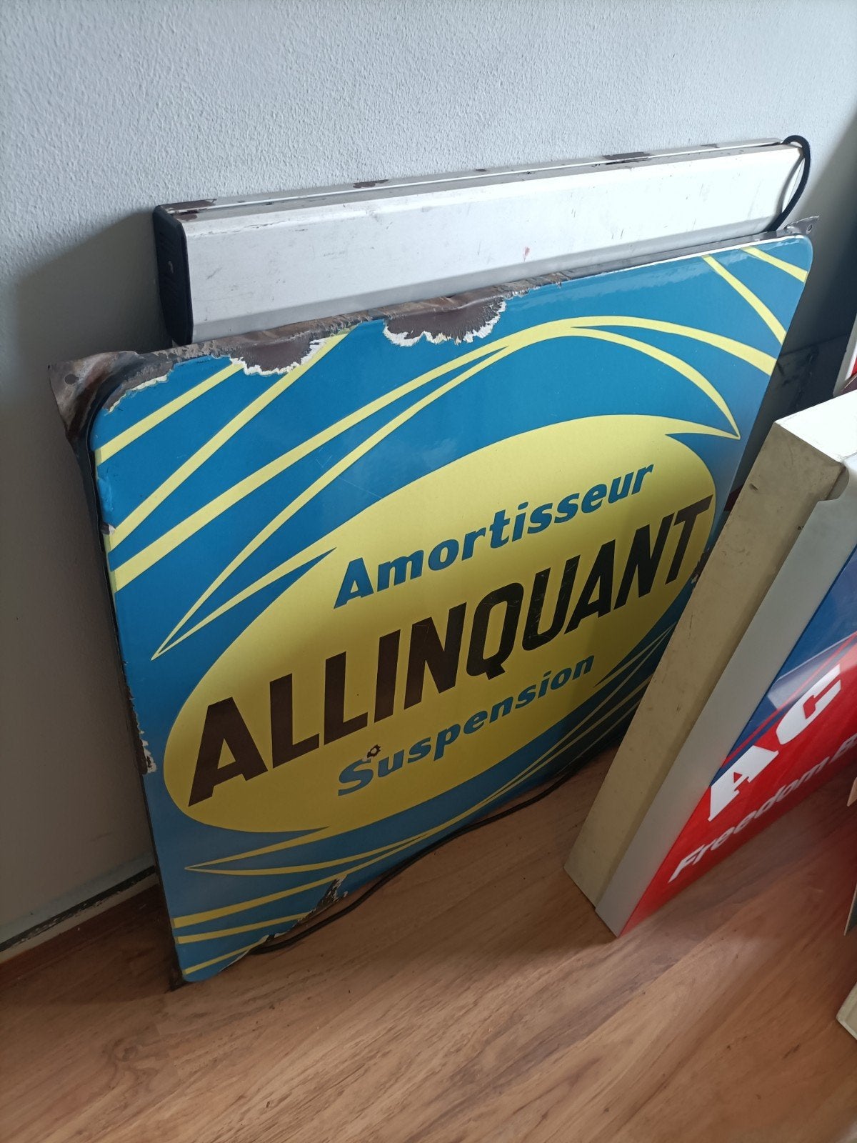 Emaille bord Allinquant schokdempers, Ophalen of Verzenden