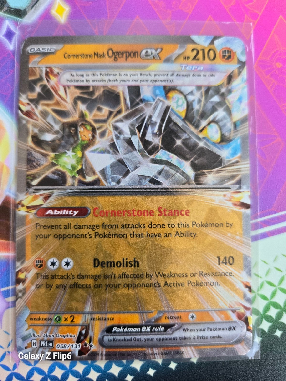 Cornerstone Mask Ogerpon ex Tera Pokémon kaart, Ophalen of Verzenden, Zo goed als nieuw, Losse kaart, Foil