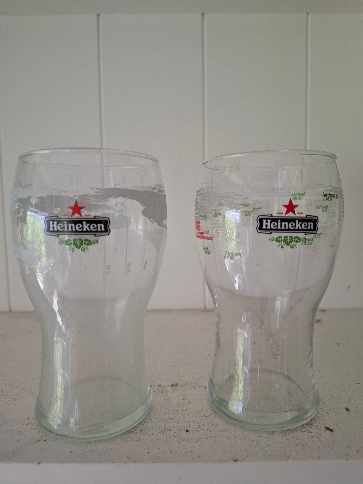 Heineken glazen buitenland 2x, Verzamelen, Ophalen of Verzenden