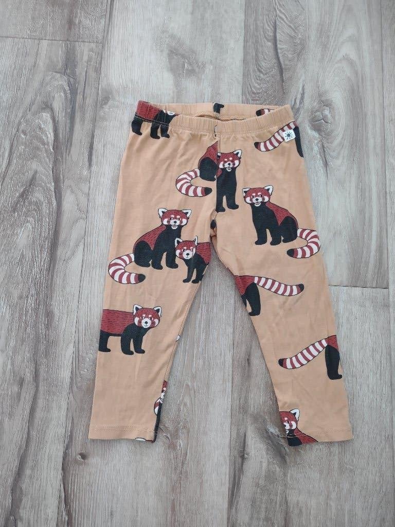 Prachtige bruine legging met rode panda's Lindex, 86. Broek., Broekje, Jongetje of Meisje, Ophalen of Verzenden, Onb