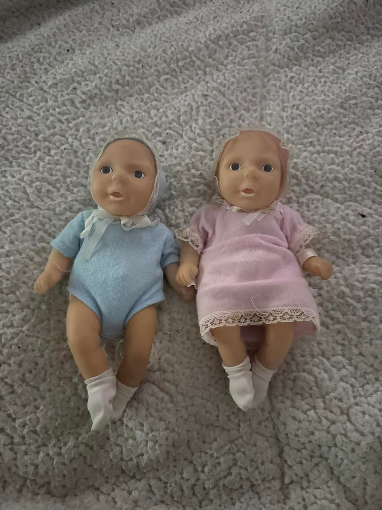 vintage poppen tweeling, Kinderen en Baby's, Speelgoed | Poppen, Ophalen, Zo goed als nieuw, Babypop