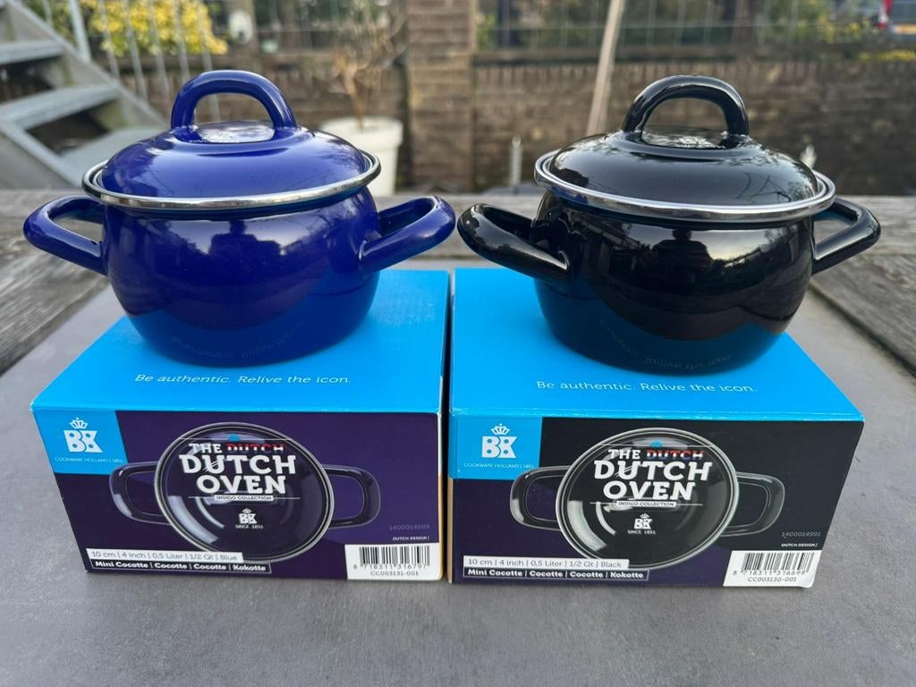 BK mini Indigo 10 cm pannetjes nieuw, Huis en Inrichting, Keuken | Potten en Pannen, Ophalen of Verzenden, Nieuw, Overige materialen