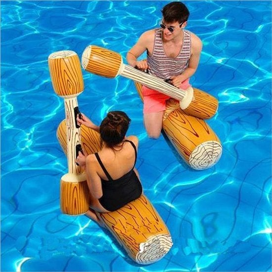 Opblaas boomstammen en knotsen set voor veel  waterplezier, Tuin en Terras, Zwembaden, Minder dan 80 cm, Overige typen, Rond, Ophalen of Verzenden