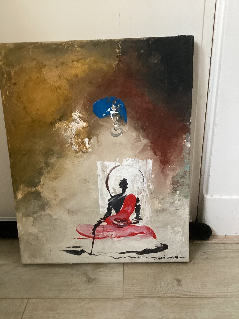 Schilderij Boeddha - Tashi Norbu, Verzenden, Gebruikt, Kaart of Prent, Boeddhisme