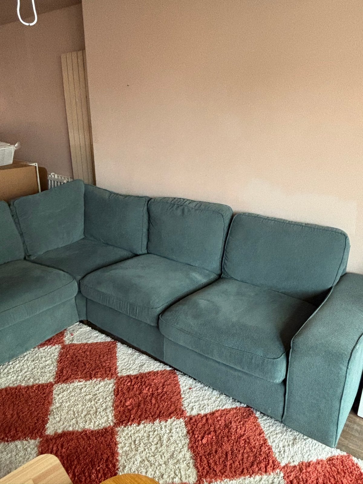 IKEA KIVIK Hoekbank 4-zits Kelinge Grijsturkoois, Ophalen, Gebruikt, Stof