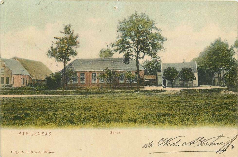 304-042-005 Strijensas School, Verzenden, Voor 1920, Zuid-Holland