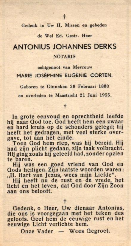 Derks Antonius Johannes Ginneken 1880-1955 Maastricht, Verzamelen, Ophalen of Verzenden